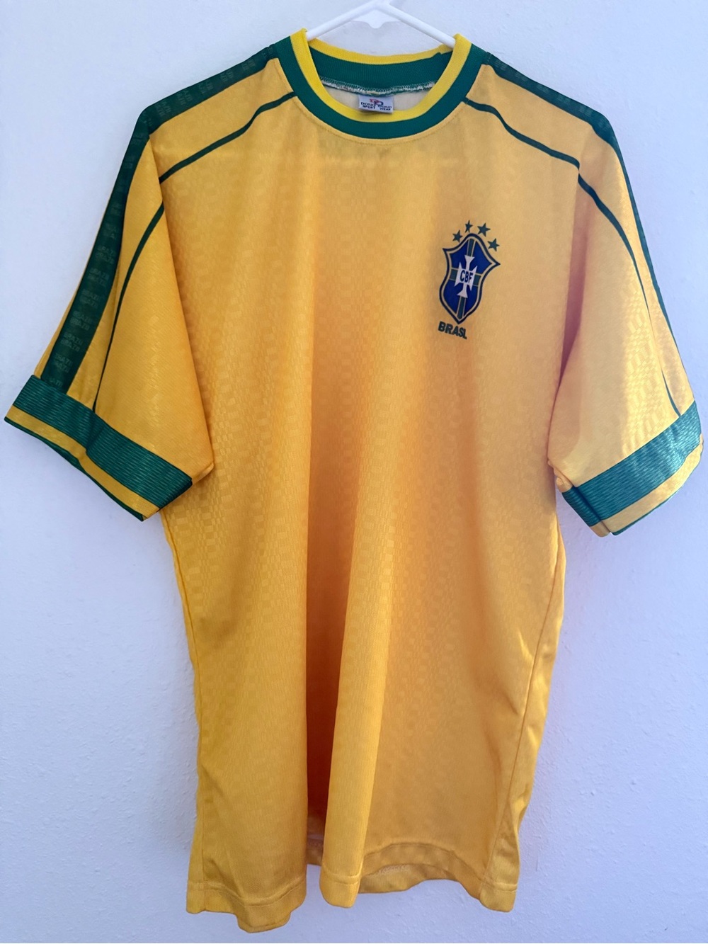 Brazil CBF Soccer Jersey Yellow Green Football Shirt